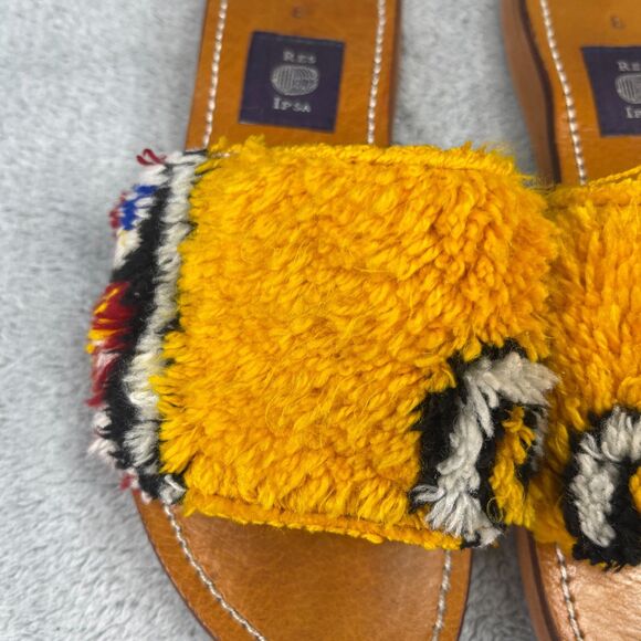 RES IPSA Rug Sandal Womens Slide Sz 8 Yellow Moroccan Comfort Casual Slip On - Picture 11 of 15